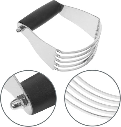Heavy Duty Stainless Steel Dough Blender for Baking Multifunctional Pastry Cutter Tool for Mixing Cutting and Scraping Flour Manual Flour Mixer for Professional Bakers