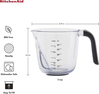 KitchenAid KQ298OSOBA Gourmet Set of 3 Measuring Jugs, Onyx