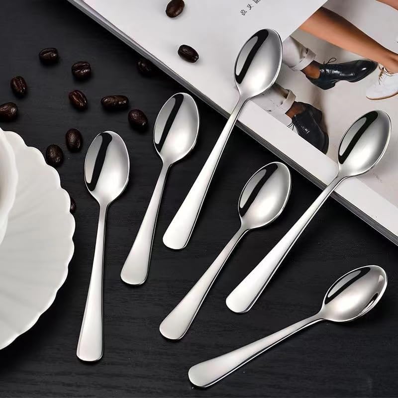 Wesdxc56 Demitasse Espresso Spoons, Mini Coffee Spoon, 4.7 Inches Stainless Steel Small Spoons for Dessert, Set of 6
