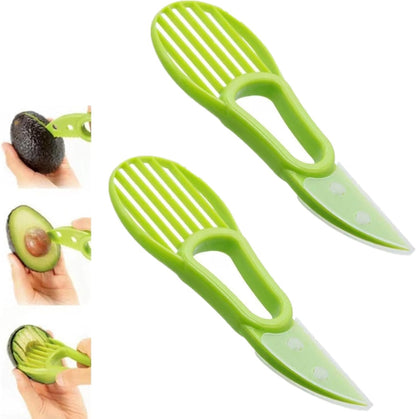 2 Pcs Avocado Slicer Tool Avocado Knife for Mashing Avocados Enucleation Making Guacamole, Green