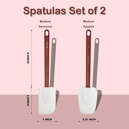 16.5 INCH Silicone Spatulas Heat Resistant Heavy Duty Rubber Spatulas Commercial Spatulas Set for Kitchen Use Silicone Cooking Utensils Sets of 2
