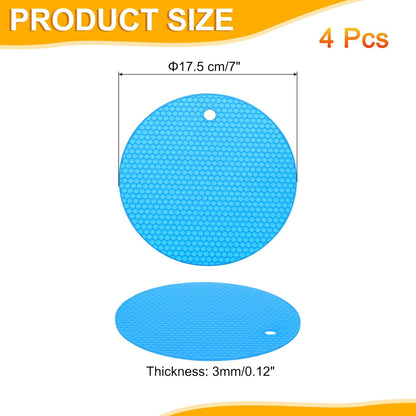 uxcell 4pcs Silicone Jar Opener Pads, 17.5cm/7" Texture Can Opener Multipurpose Round Bottle Lid Opener Non-Slip Coasters for Weak Hands Seniors Children, Black