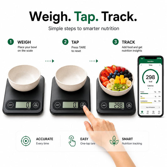 URAMAZ Smart Food Scales for Kitchen, Stainless Steel Digital Food Scale Grams and Ounces with Nutritional Calculator App, Food Weight Scale for Weight Loss, Calorie, Diet, Meal Prep 0.1oz / 11lb