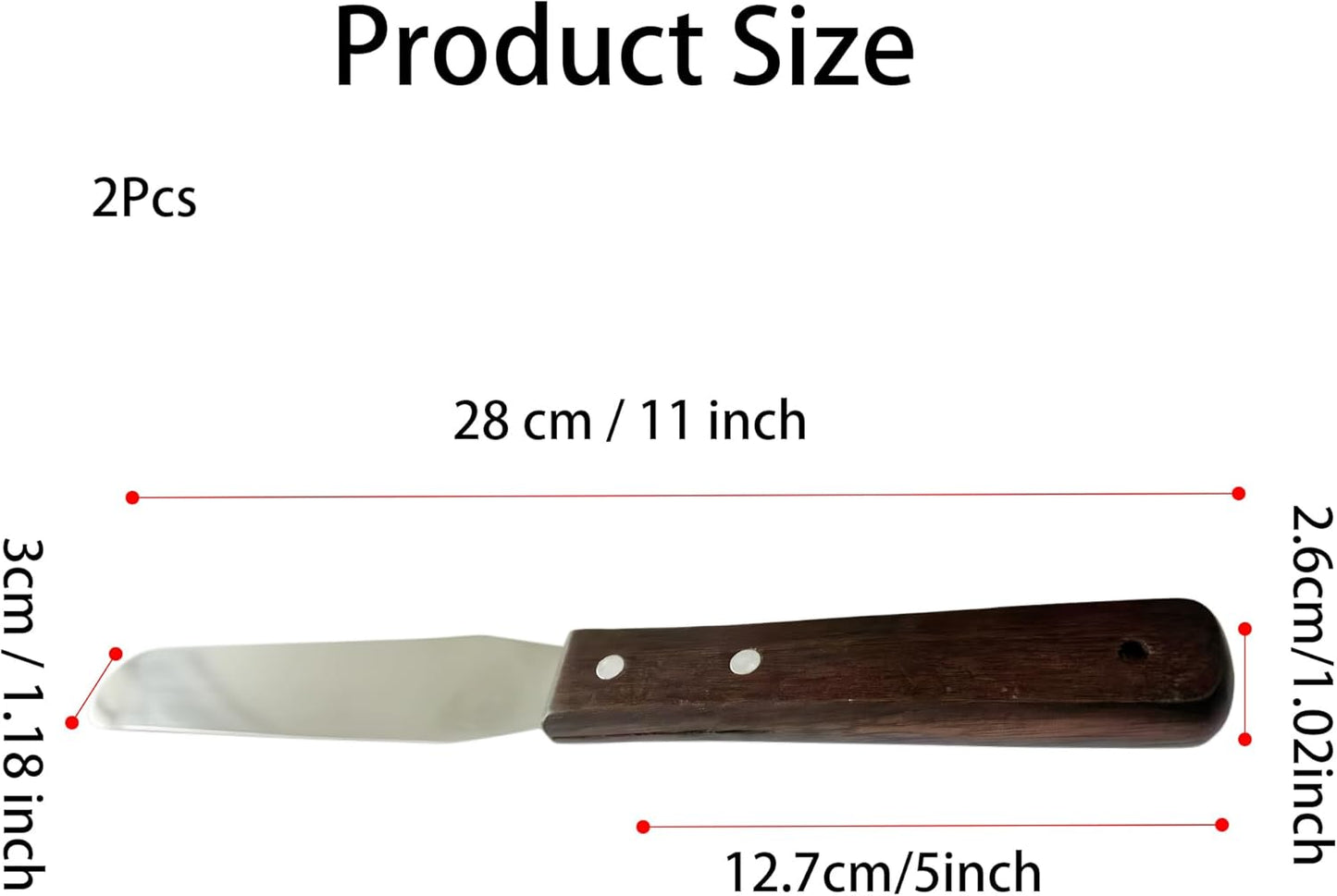 Offset Spatula Set of 2, 4-Inch Flexible Stainless Steel Blade Icing Spatulas with Comfortable Wood Handle, Angled Spreader for Cake Decorating, Baking, and Pastry Frosting