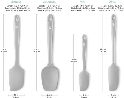 DI ORO Silicone Spatula Set - Rubber Kitchen Spatulas for Baking, Cooking, & Mixing - 600°F Heat-Resistant & BPA Free Silicone Scraper Spatulas for Nonstick Cookware - Dishwasher Safe (4pc, Black)