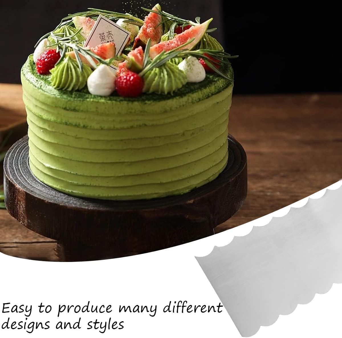 8.6 Inch Stainless Steel Cake Scraper Metal Scraper for Cake Smoother Leveler Scraper Cake Decorating Comb Cake Cutter for Mousse Butter Cream
