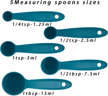 Plastic Measuring Cups and Spoons Set 10, Kids Measuring Cups and Spoons Set for Kitchen & Baking, Engraved US & Metric Plastic Measuring Cup & Spoons for Cooking Measure Use Pink