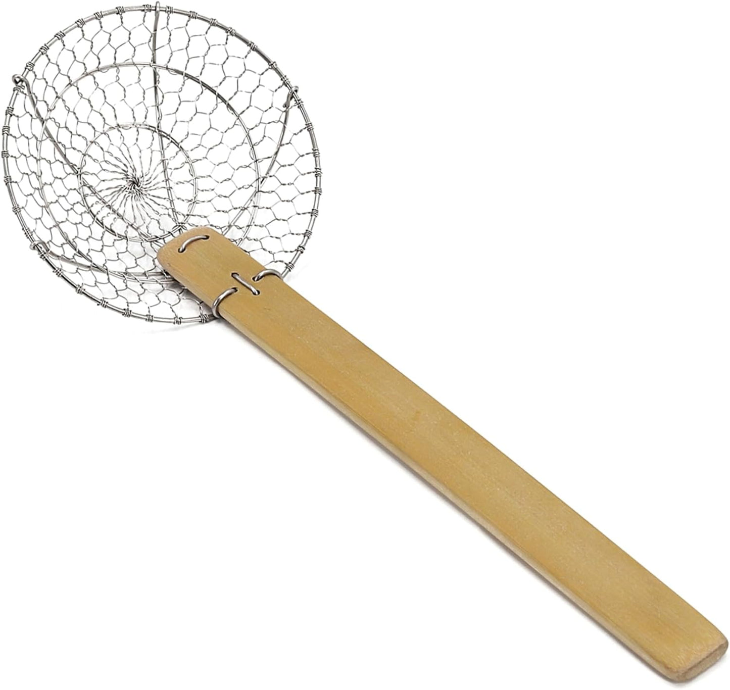 Spider Strainer, Stainless Steel Spider Kitchen Utensil, With Natural Bamboo Handle Kitchen Tool, Easy to Clean for Cooking