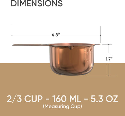Color Up 2 Cup Measuring Cup, 480ml Stainless Steel Metal, Easy-Pour Spouts, Engraved Markings, Flat Base, Dishwasher Safe, for Dry and Liquid Ingredients