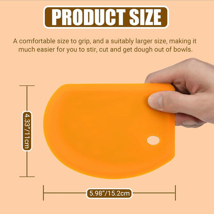 Silicone Dough Scraper with Stainless Steel Sheet, Curved Edge Flexible Bowl Scraper for Baking, Food Grade Silicone Bench Scraper for Sourdough Bread Proofing Basket, 5.98"×4.3", Mint Green, SAPID