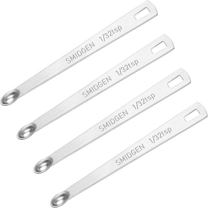 4 PCS 1/4 Teaspoon Scoop Mini Scoop Stainless Steel Mini Spoon Coffee Scoops Measuring Single Small 1/4 Teaspoon Measuring Spoon for Coffee, Tea (Silver)