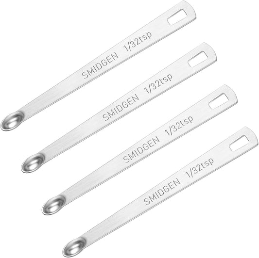4 PCS 1/4 Teaspoon Scoop Mini Scoop Stainless Steel Mini Spoon Coffee Scoops Measuring Single Small 1/4 Teaspoon Measuring Spoon for Coffee, Tea (Silver)