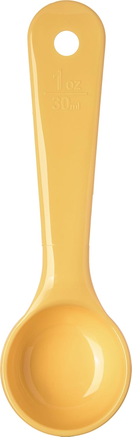 Carlisle FoodService Products 492104 Measure Miser Solid Measuring Spoon with Short Handle, 1 Ounce, Yellow