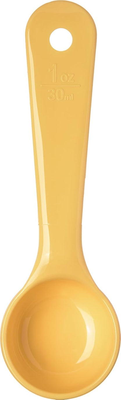 Carlisle FoodService Products 492104 Measure Miser Solid Measuring Spoon with Short Handle, 1 Ounce, Yellow