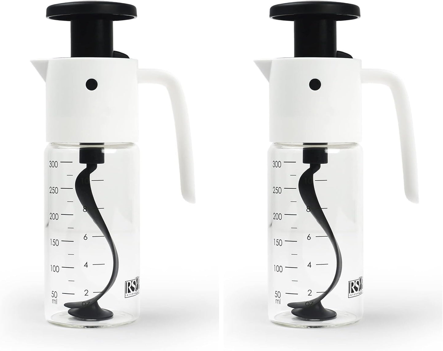 RSVP International Kitchen Accessories Collection Oil & Dressing, Mixer, 1.25 Cup Capacity, Glass Bottom