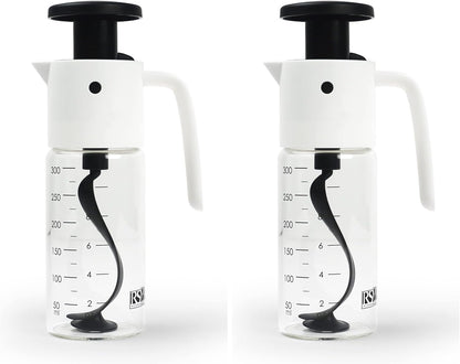 RSVP International Kitchen Accessories Collection Oil & Dressing, Mixer, 1.25 Cup Capacity, Glass Bottom