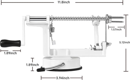 Apple Peeler Slicer Corer with Stainless Steel Blades and Powerful Suction Base for Apples Pears Potatoes(Red)
