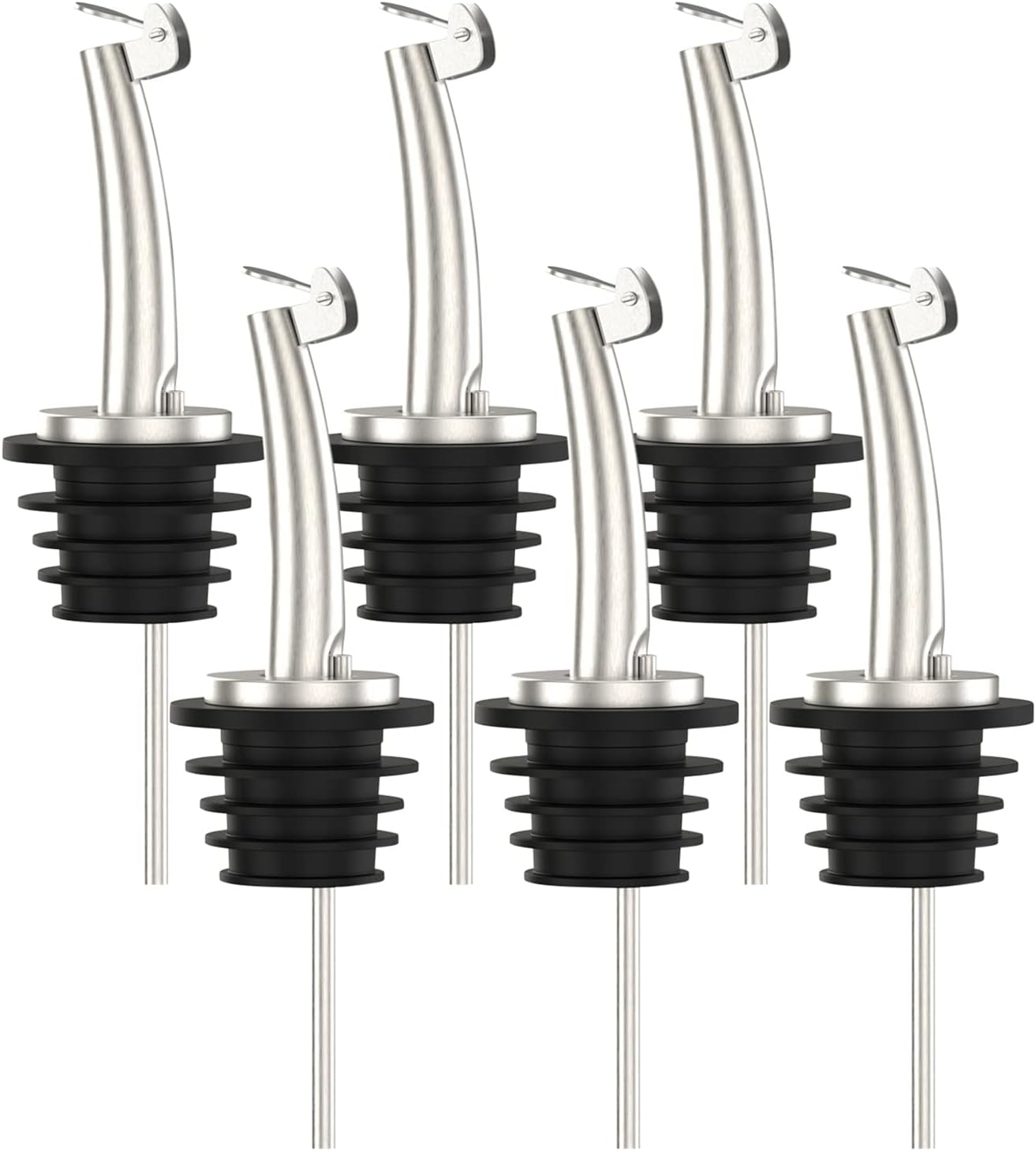 Axe Sickle 2 Pcs Oil Spout Liquor Bottle Pourer Spouts Stainless Steel Speed Pour Spouts Olive Oil Dispenser Spout for About 3/4" Bottle Mouth, with Flip Top