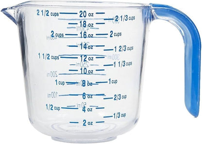 Arrow Home Products 03212 4-1/2 Cup Cool Grip Measure Cup, 36-Ounce Capacity, Plastic with Blue Handle and Graduates