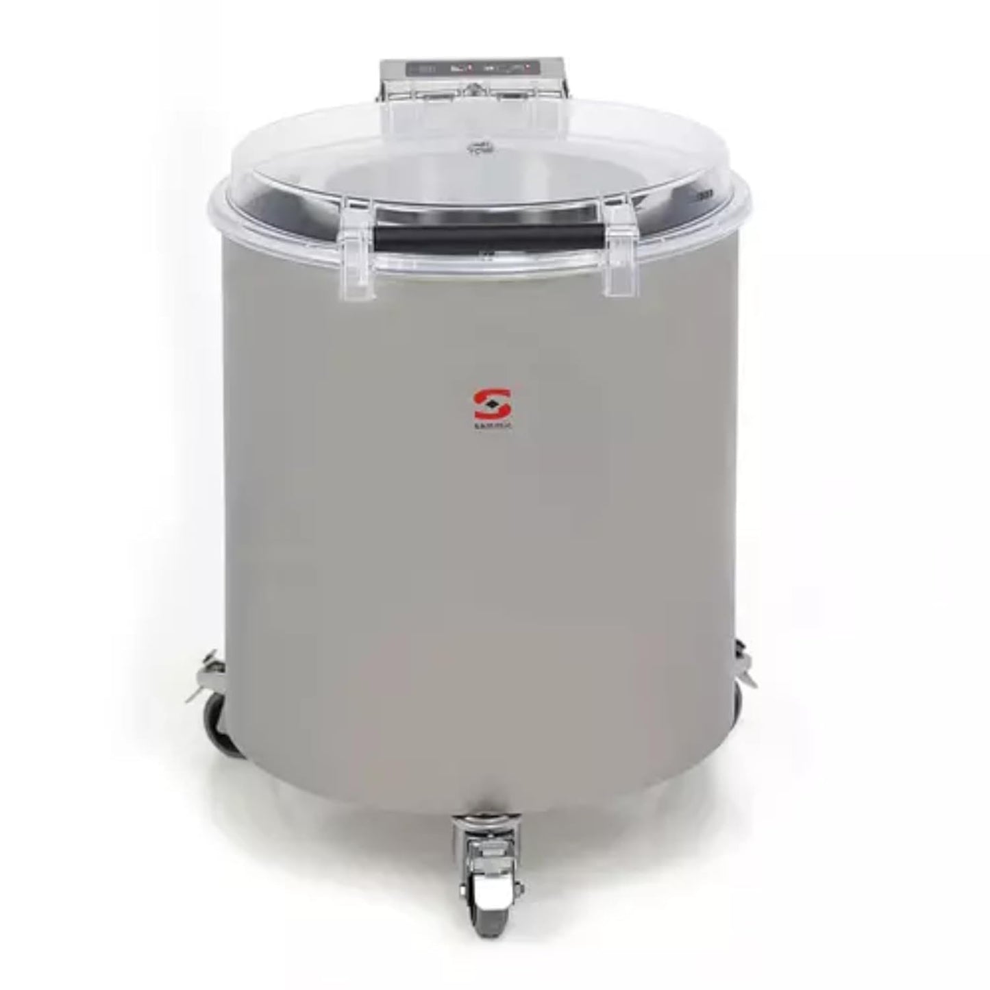 Sammic ES-100 Electric Salad Dryer, 13 lb. (6kg/10 gal.) Capacity, 2-Speed, 250–800 lbs/hr Draining Output, Stainless Steel Basket, Self-Opening Clear Lid, Commercial Salad Spinner with Casters, NSF