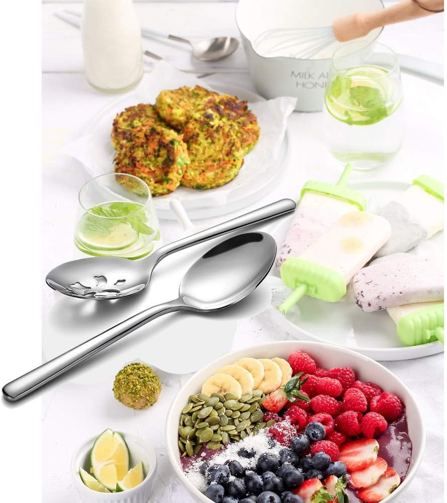 Serving Platters Forks Stainless Steel Buffet 9 inch Utensils Cake Butter Pastry Servers (4 pcs serving forks)