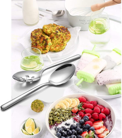 Serving Platters Forks Stainless Steel Buffet 9 inch Utensils Cake Butter Pastry Servers (4 pcs serving forks)