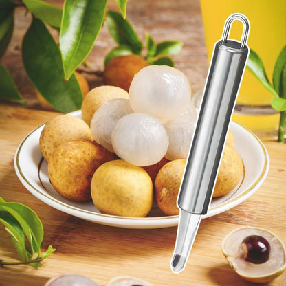 Stainless Steel Longan Corer, Household Handheld Fruit Core Pitter for Longan Lychee Cherry Jujube Seed Removal (3PCS)