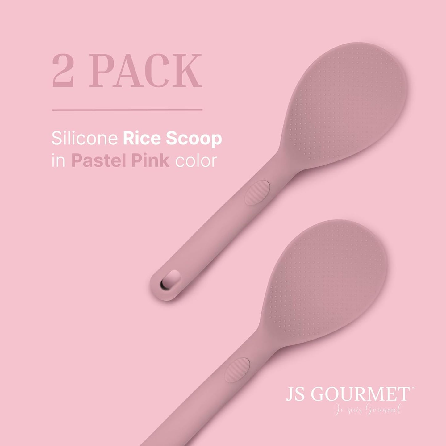 Silicone Pastry Brush Set – 2-Piece Set of Basting Brushes for Cuisine and BBQ – Kitchen Tools and Accessories with Comfortable Handles, Heat-Resistant Utensils for Cooking & Baking – Pastel Pink