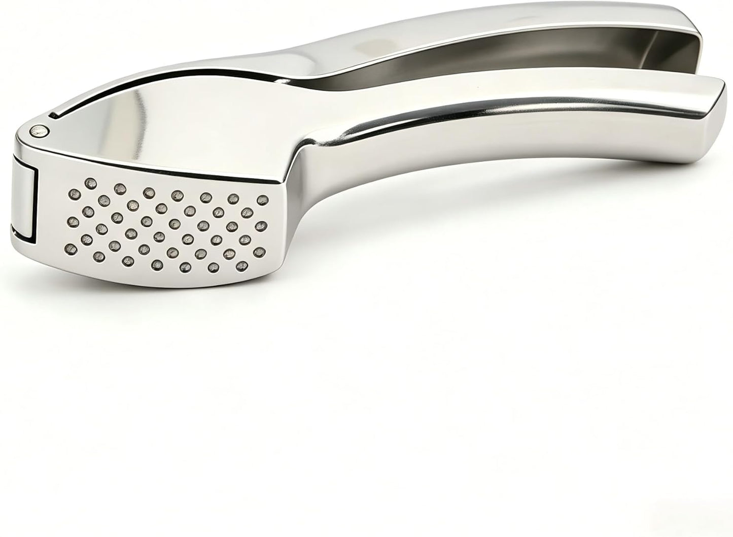 Heavy Duty Professional Garlic Press & Mincer - Rust-Proof, Dishwasher Safe with Easy-Grip Handle - Silver