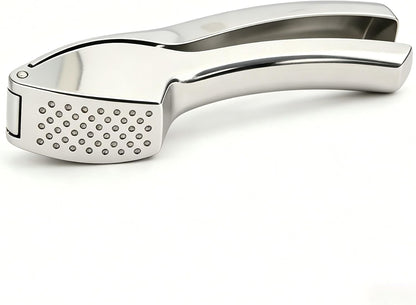 Heavy Duty Professional Garlic Press & Mincer - Rust-Proof, Dishwasher Safe with Easy-Grip Handle - Silver