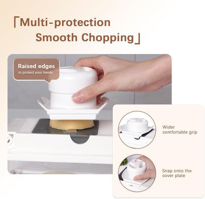 LHS Professional Multifunctional Vegetable Chopper Pro Food Chopper with Food Storage Containers, Mandoline Slicer Onion Dicer Fruit Cutter, Kitchen Gadgets and Home Essentials(7 in 1, Black)