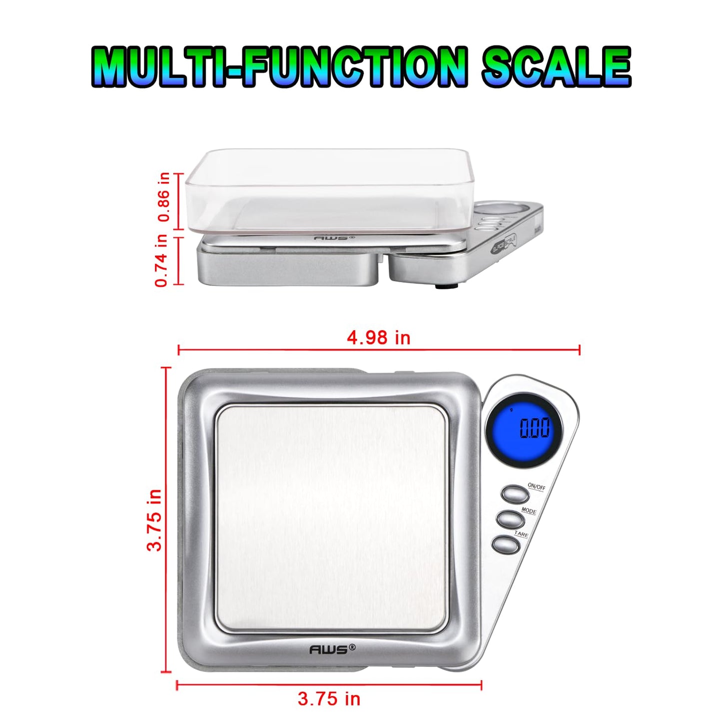 American Weigh Scales Blade Series Digital Pocket Gram Scale 1000g x 0.1g | Precision Mini Scale 0.1g Accuracy, Pocket Scale for Kitchen, Gold, Gems & Coin Scale, Smart Digital & Compact Scale