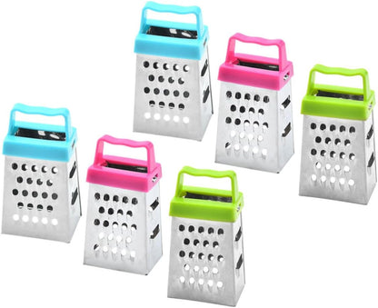 PRETYZOOM Mini Stainless Steel Cheese Grater Box with Non-Slip Handle Multipurpose Hand Grater for Cheese Garlic Ginger and Vegetable Slicing Compact 2.63 Inch Kitchen Shredder Set of 30