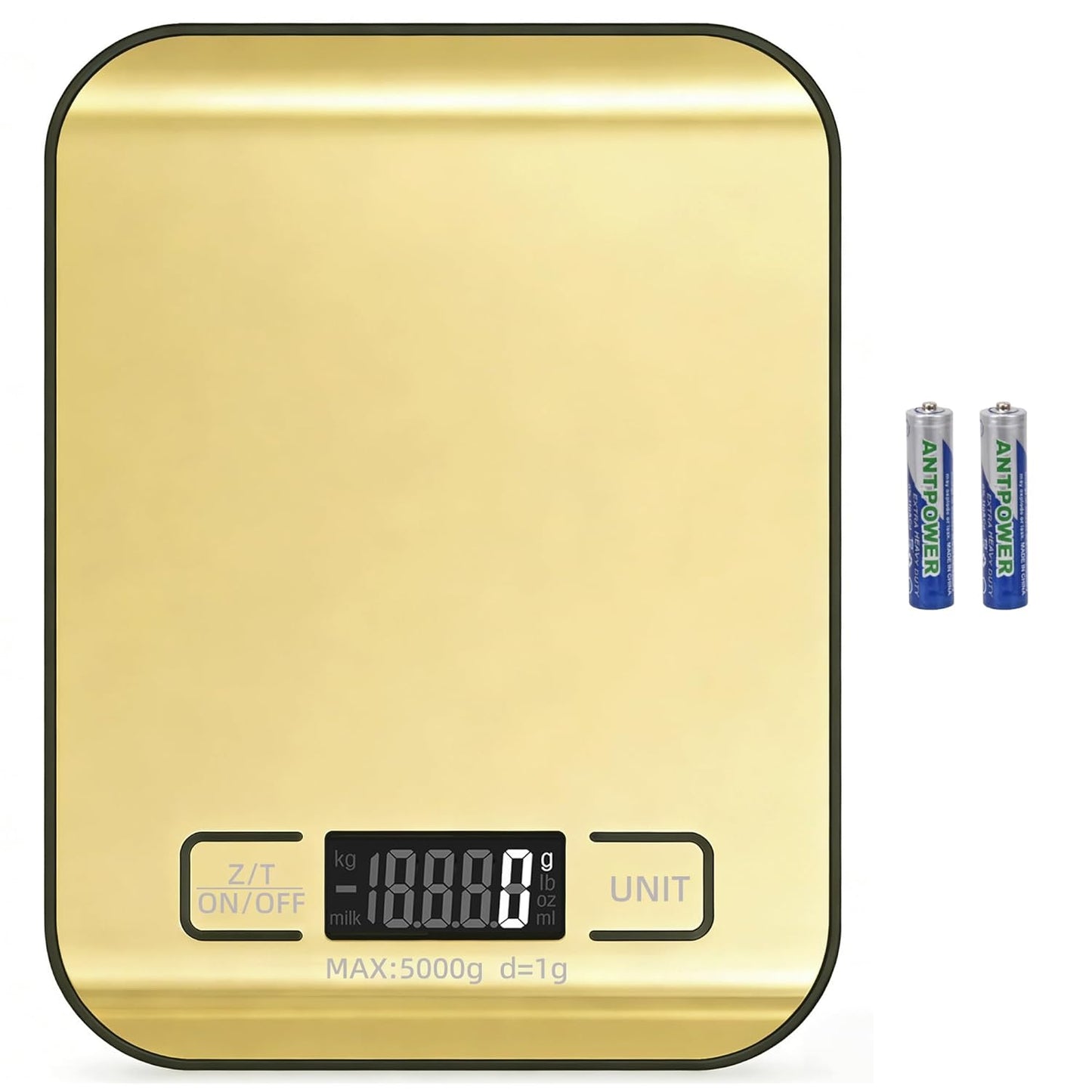 Digital Shipping Scale,Stainless Steel Panel, Accurate Portable Postal Scale for Packages, Small Business,Kitchen, Food, Handmade, Liquids, and Boutique (Rose Gold Battery(5kg/1g))