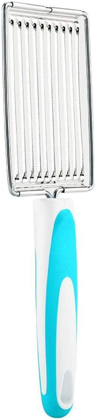 Luncheon Meat Cutter, Stainless Steel Luncheon Meat Cutter Tomato Slicer Fruits Cutter Luncheon Meat Slicer with Handle Cheese Boiled Egg Ham Tomato Serrated Slicing Knife (Blue)