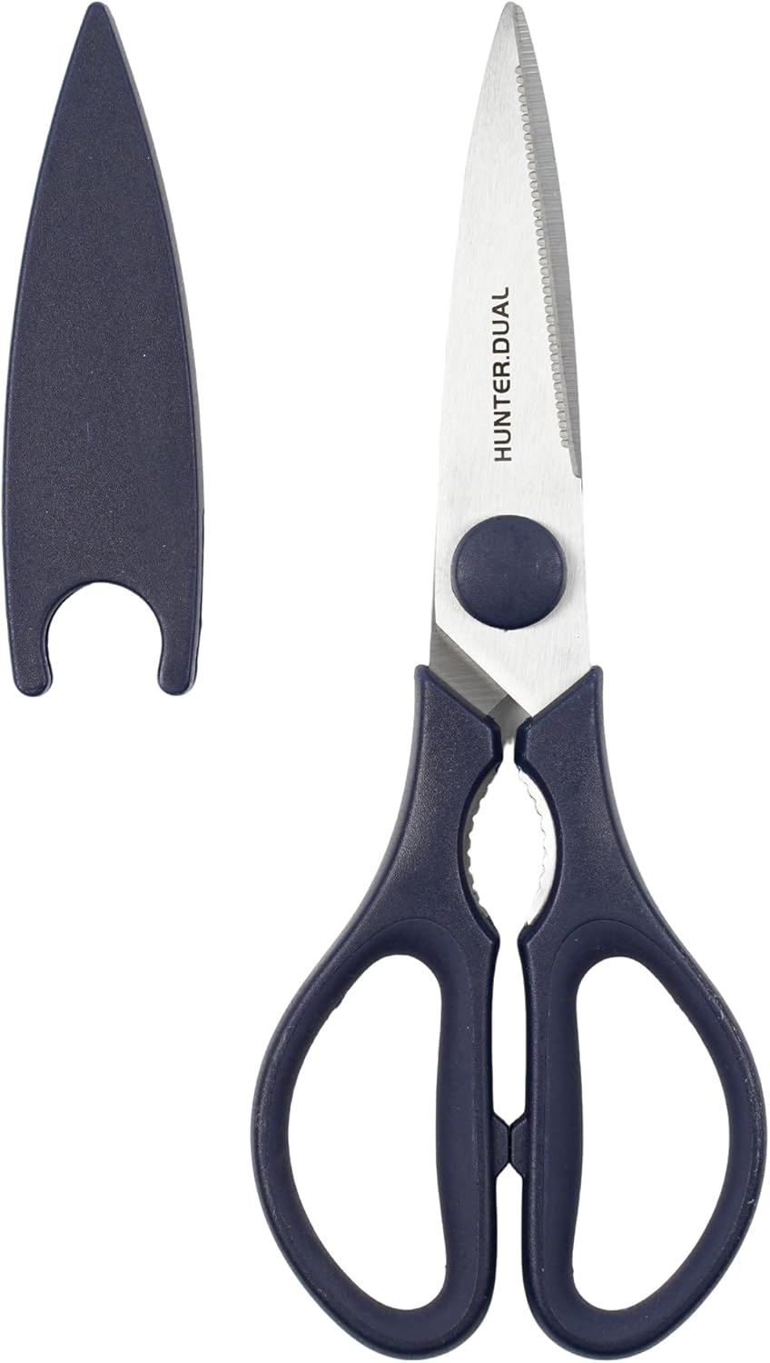 Kitchen Scissors for Food, HUNTER.DUAL Heavy Duty Come Apart Poultry Shears for Cooking, All Purpose for Cutting Chicken, Meat, Fish & Vegetables (Black, 8.26 Inch)