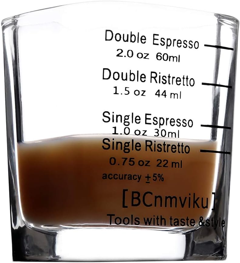 Shot Glasses Measuring cup Liquid Heavy Wine Glass Espresso Shot Glass 26-Incremental Measurement 1oz, 6 Tsp, 2 Tbs, 30ml (2 pack-black 30ml)