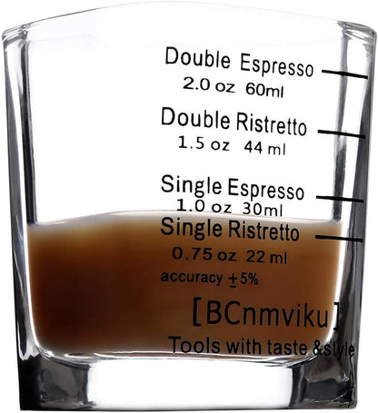 Shot Glasses Measuring cup Liquid Heavy Wine Glass Espresso Shot Glass 26-Incremental Measurement 1oz, 6 Tsp, 2 Tbs, 30ml (2 pack-black 30ml)