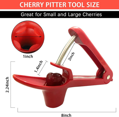 Cherry Pitter Tool, Heavy-Duty Stainless Steel Pitting Tool, Portable Cherries Corer Stoner Seed Tool with Lock Design, Fruit Pit Remover for Cherry Jam(Black)