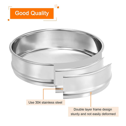 PATIKIL 40 Mesh Lab Sieve, 8" Diameter Test Sieve 304 Stainless Steel Wire Cloth (0.45mm) for Industrial Laboratory - Colors B