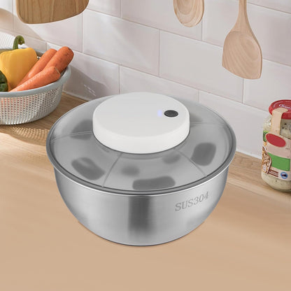 Electric Salad Spinner, 5L Capacity Lettuce Spinner Stainless Steel, Automatic Vegetables Fruit Washer Dryer