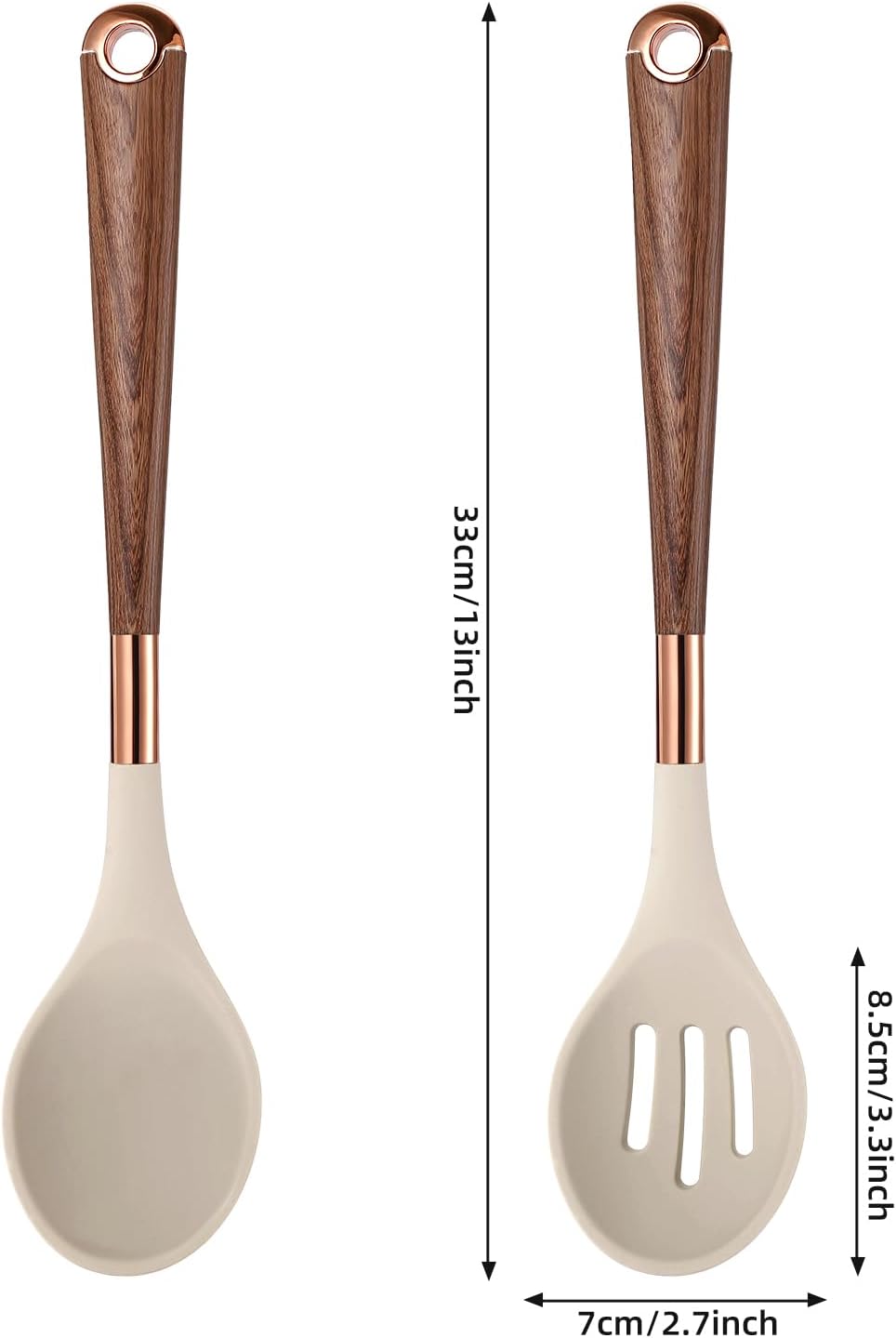 MANJIA Silicone Spatulas Set, Nonstick Silicone Spoon & Turner Spatula Set, Serving Spoon kitchen Spatula for Cooking Fish, Eggs,Flipper, Cooking Utensils Set 2pcs (white-spoons)
