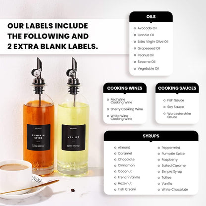Molimoli - Premium Olive Oil Dispenser Bottles for Kitchen with Pourer - Oil and Vinegar Dispenser Set, Glass Dispenser for Kitchen, Dispenser Bottle of 350ml - Set of 2