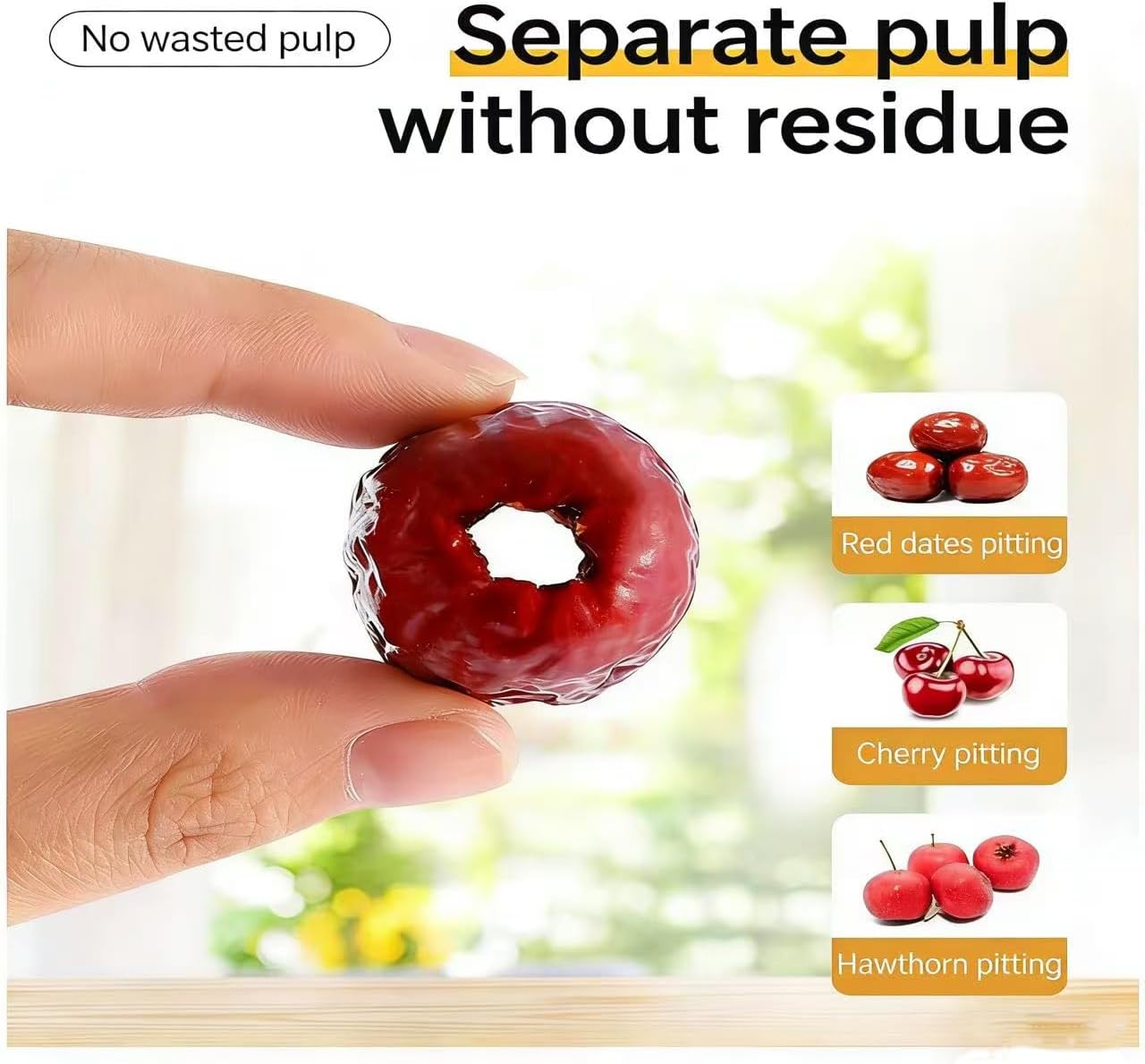 Stainless Steel Red Date Pitter, Multifunctional Cherry & Jujube Core Remover Tool with Round Bowl Holder, Hanging Design for Easy Storage