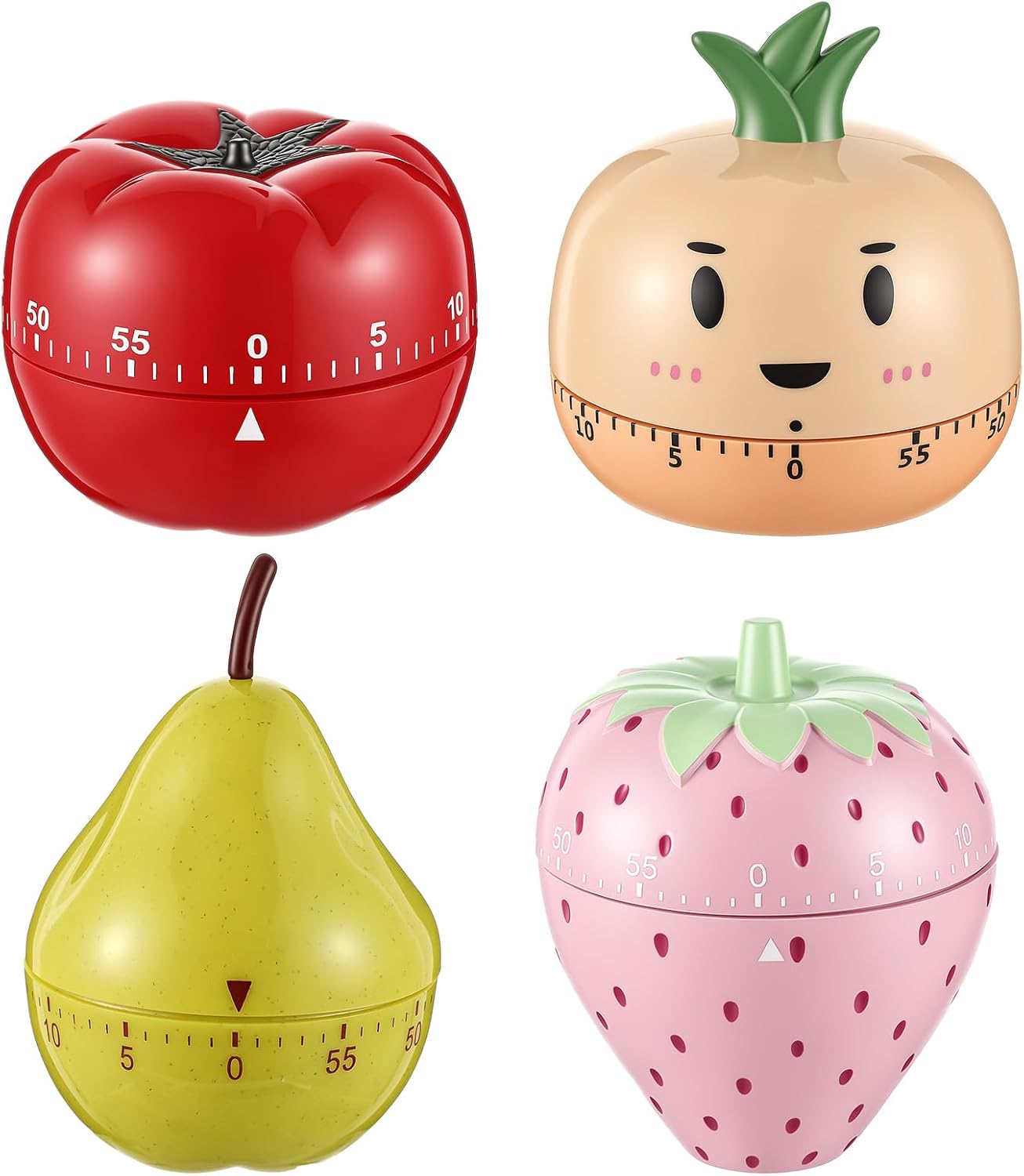 Amylove 4 Pieces Cute Kitchen Timer Animal Mechanical Manual Fox Raccoon Bear Wolf 60 Minutes Loud Alarm Egg Windup Timer for Adults Christmas Home Cooking Baking Fitness Beauty