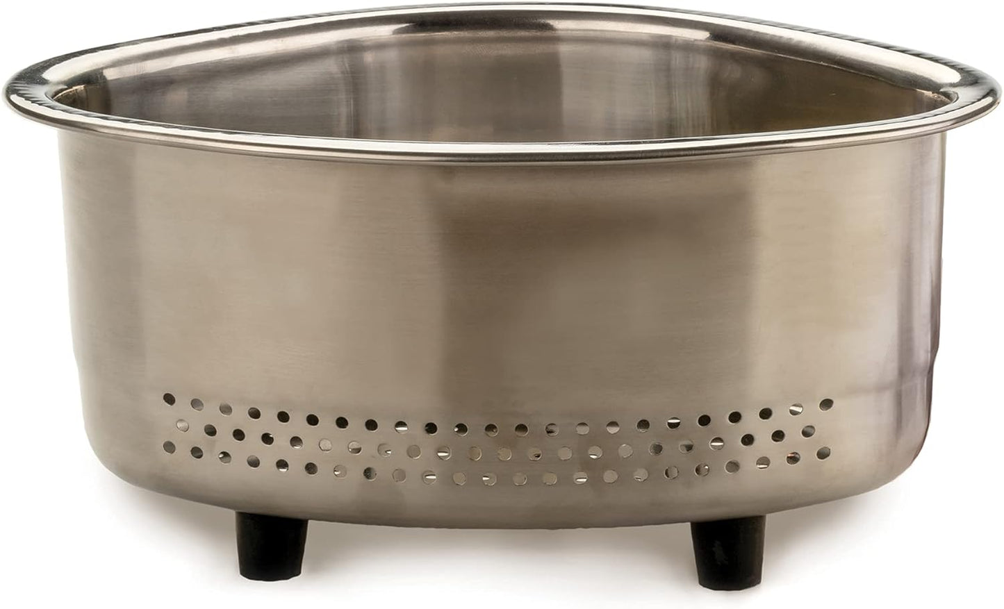 RSVP International Endurance® In-Sink Mesh Colander Strainer Basket, 3 Quart | Organize Sponges, Collect Food Scraps | Dishwasher Safe | Small Corner Basket | Steaming, Draining & Rinsing
