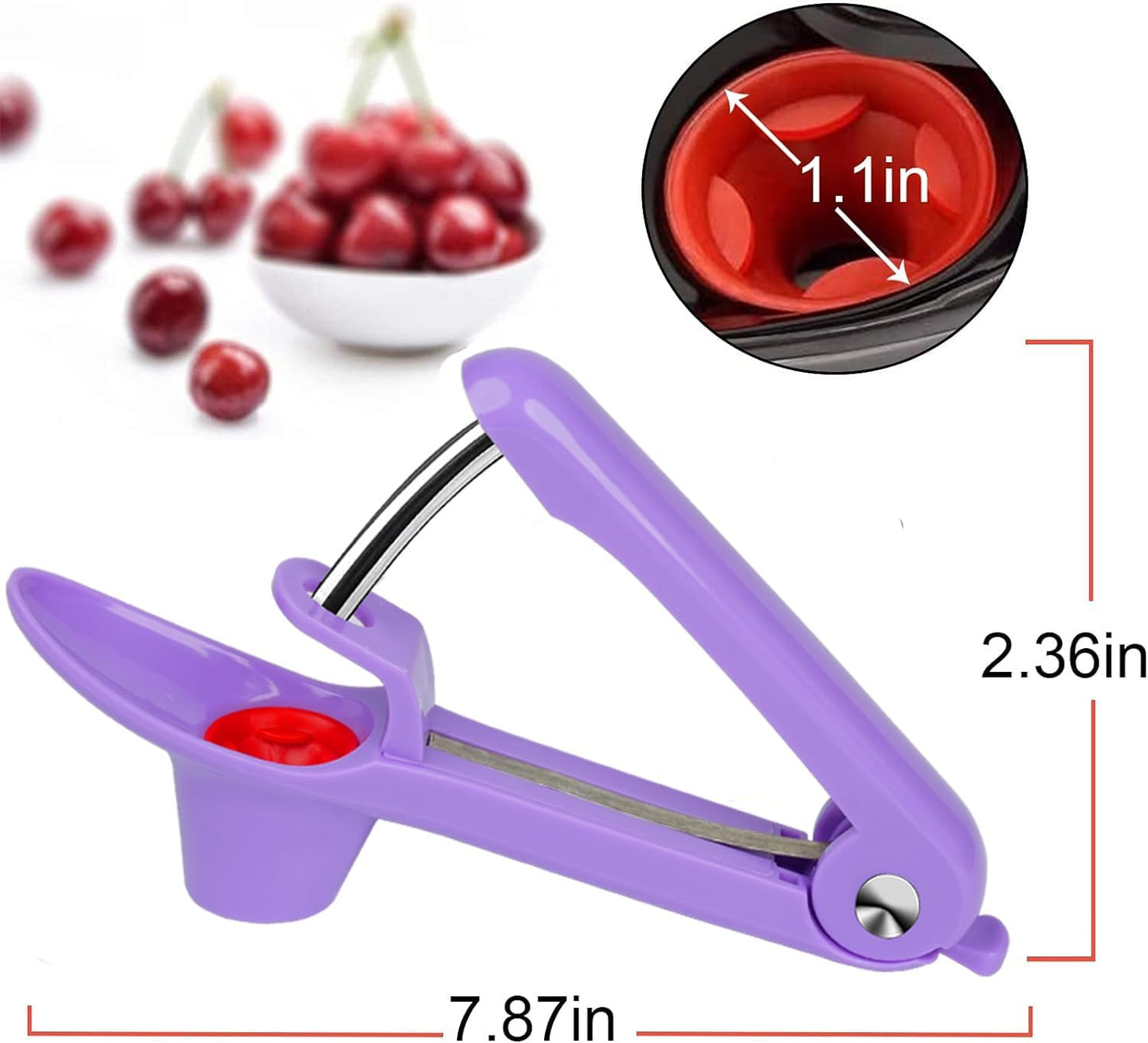 Cherry Pitter Tool, Heavy-Duty Cherry Seed Core Remover, Cherry Pitter Remover Tool with Space-Saving Lock Design, Pit Remover for Cherries (Green)