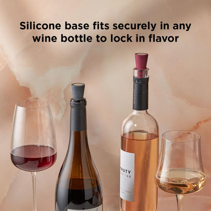Rabbit W6121 Bottle Stoppers Set of 4, Multicolor Wine Bottle Caps to Preserve Freshness, Stylish and Durable, Perfect for Parties and Gifts