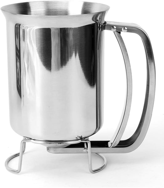 Pancake Dispenser for Batter, Stainless Steel Batter Dispenser, 900ML Funnel Cake Dispenser Batter Pourer for Baking Cupcakes Muffins Crepes Waffles