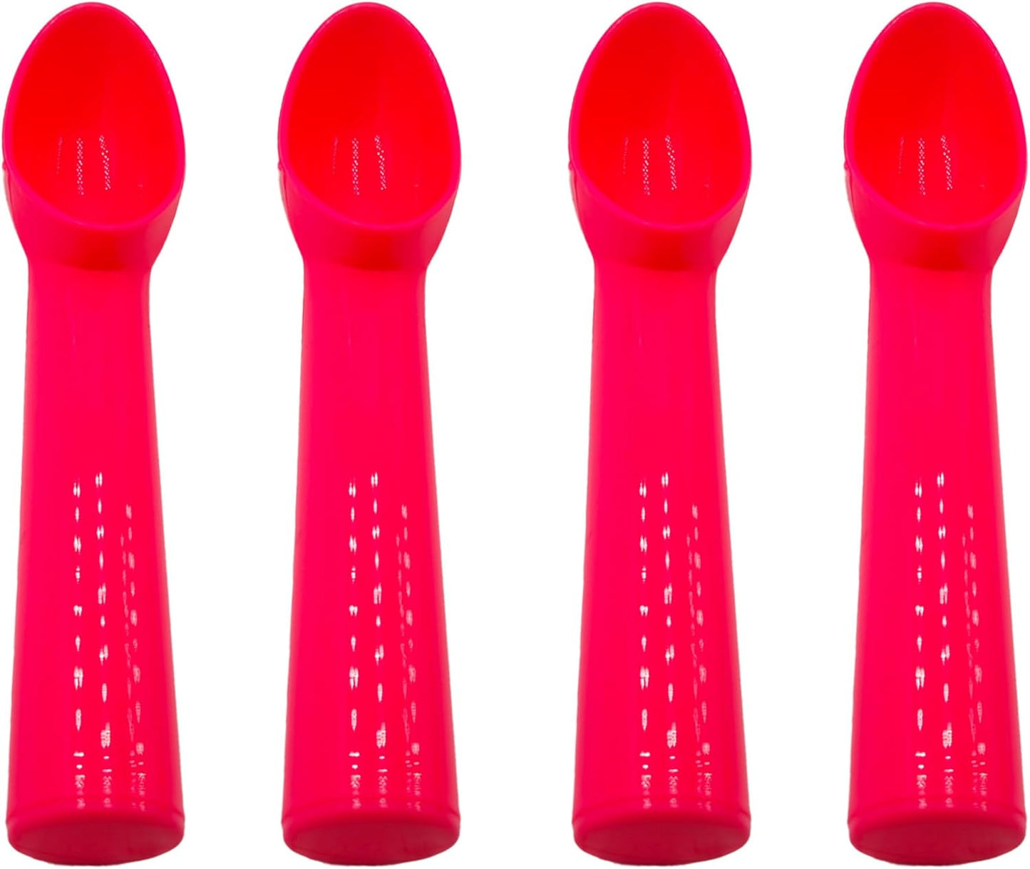 4pcs Plastic Ice Cream Scoop Nonstick Melon Baller Spoon for Ice Cream, Fruits, Yogurt, Sorbet, and Melon Balls(Orange)